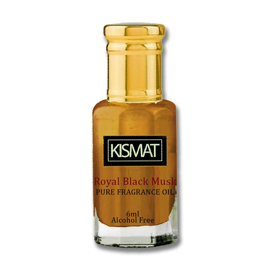 Royal Black Musk Fragrance Oil 6ml - Luxuriöses Unisex Duftöl Alkoholfrei | Langanhaltendes Parfümöl für Männer & Frauen | Perfekt für unterwegs Kompakte mit Kajal