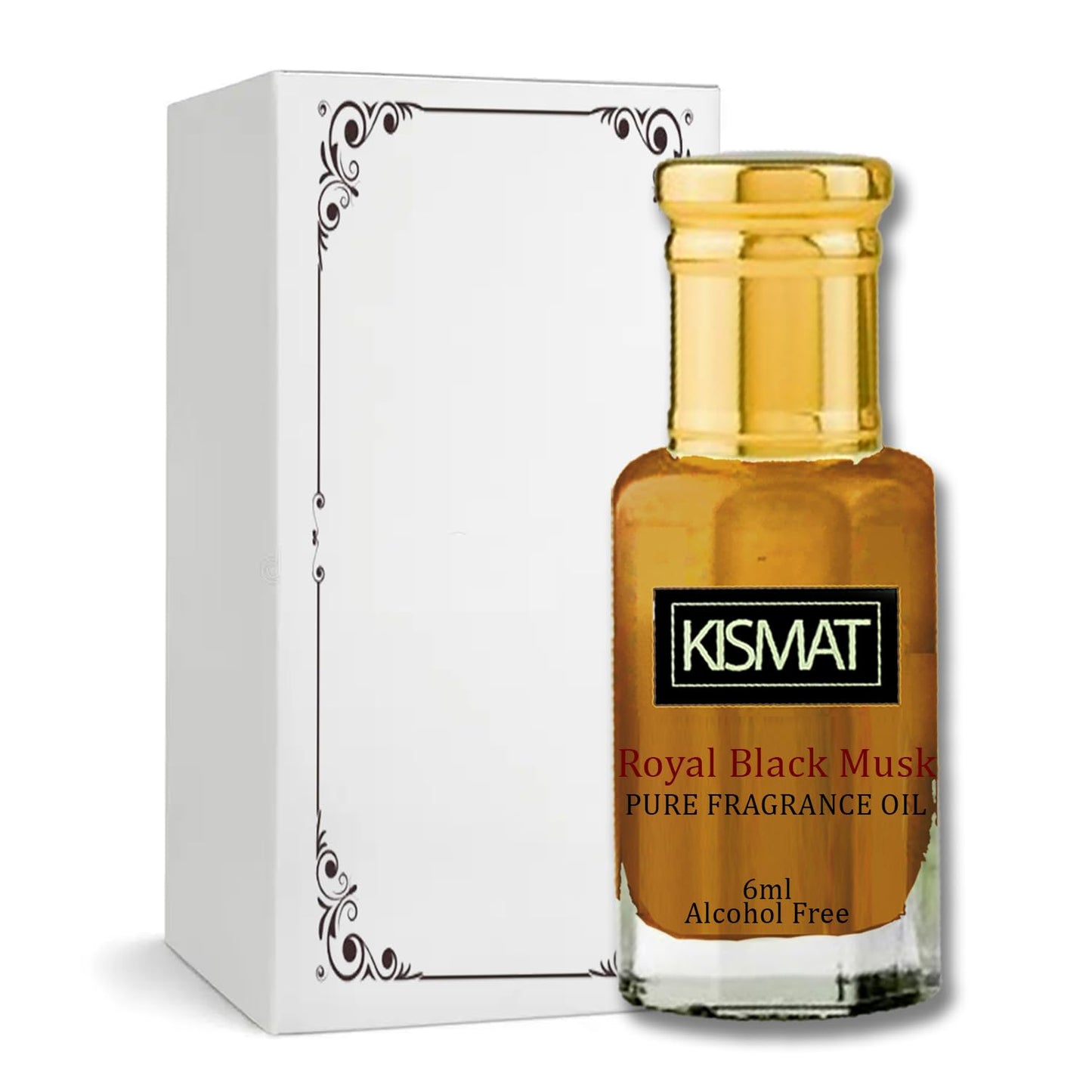 Royal Black Musk Fragrance Oil 6ml - Luxuriöses Unisex Duftöl Alkoholfrei | Langanhaltendes Parfümöl für Männer & Frauen | Perfekt für unterwegs Kompakte mit Kajal