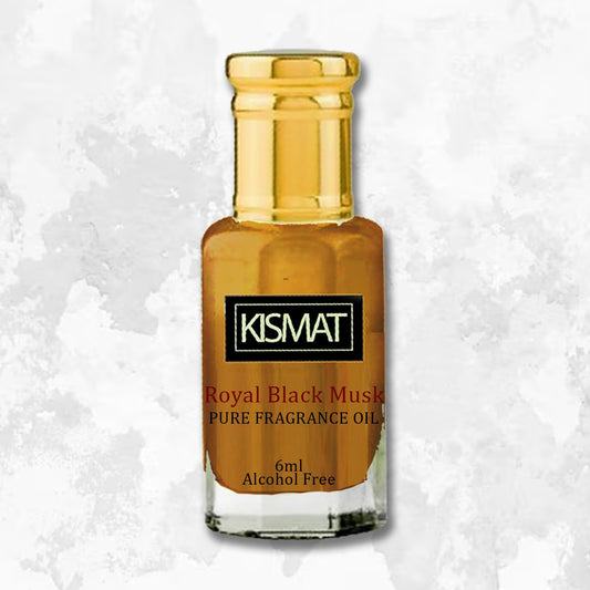 Royal Black Musk Fragrance Oil 6ml - Luxuriöses Unisex Duftöl Alkoholfrei | Langanhaltendes Parfümöl für Männer & Frauen | Perfekt für unterwegs Kompakte mit Kajal