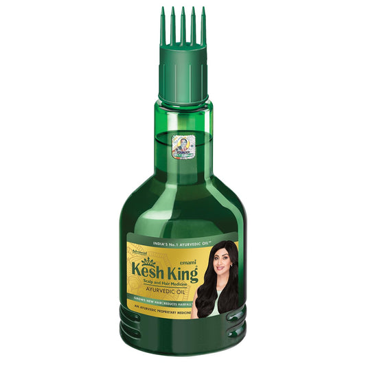 Kesh King Ayurvedic Hair Oil 200ml - Stimulates Hair Growth & Reduces Hair Loss | With 21 Natural Ayurvedic Ingredients | Bhringraj, Amla & Brahmi | Protects Against Dandruff | Clinically Proven Results with Kajal Sticker