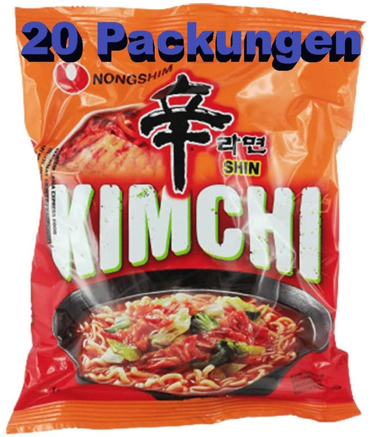 Kimchi Instantnudeln Scharfe koreanische Kimchi Nudelsuppe | Zubereitung in nur 4 Minuten | Enthält Gluten | Würziger Geschmack mit Kajal Aufkleber