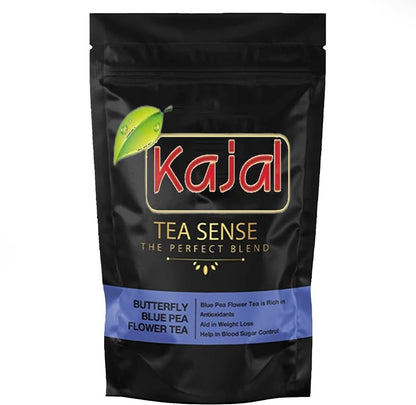 Butterfly Blue Pea Flower Tea - 100% Natural Herbal Tea | Rich in Antioxidants, Supports Weight Loss & Blood Sugar | 12-Month Shelf Life with Kajal Sticker