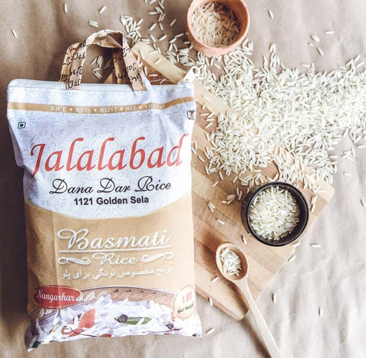 Jalalabad Sela Basmati Rice – Extra Long Grain & Aromatic | Authentic Indian and Pakistani Rice | Perfect for Biryani, Pilaf and Special Dishes with Kajal Sticker