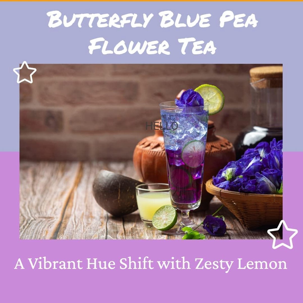 Butterfly Blue Pea Flower Tea - 100% Natural Herbal Tea | Rich in Antioxidants, Supports Weight Loss & Blood Sugar | 12-Month Shelf Life with Kajal Sticker
