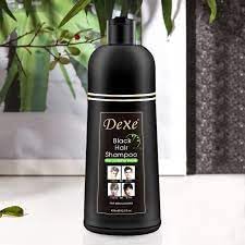 Dexe Black Hair Shampoo 400 ml – Schnelle Haarfärbung in 5 Minuten, Ammoniakfrei, Langanhaltend & Glänzend | Natürliche Kräuterformel mit Ginseng, Ingwer & Reishi | Sanftes Schwarzhaar-Shampoo mit Kajal-Sticker