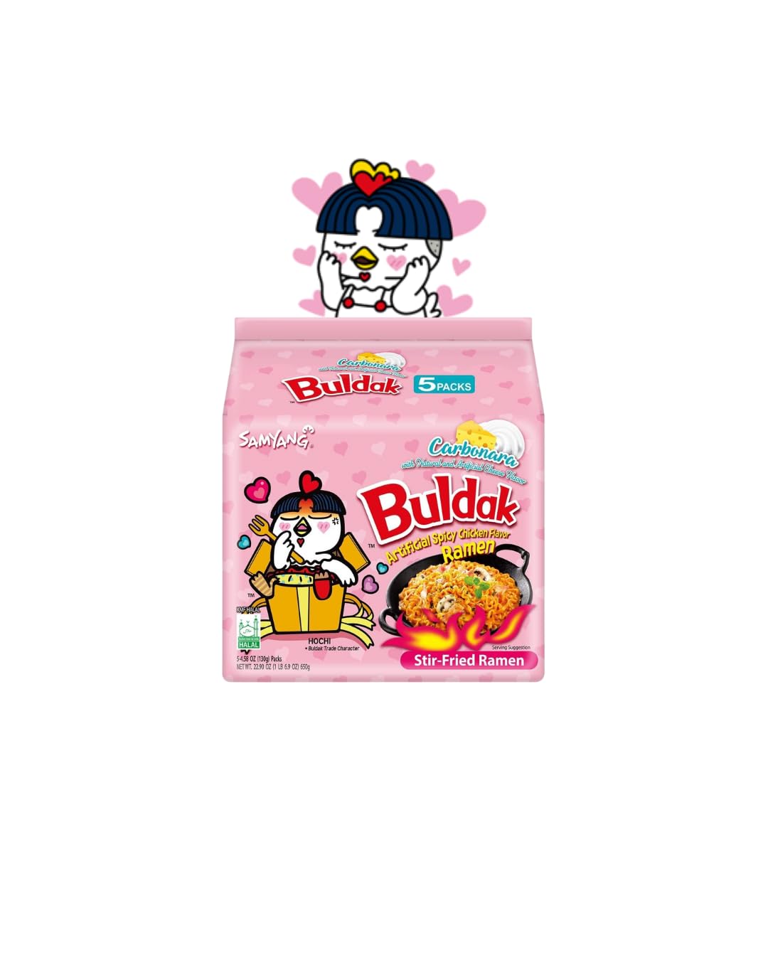 Samyang Hot Chicken Flavour Buldak Ramen Nudeln Carbonara 130g (5 Stück)