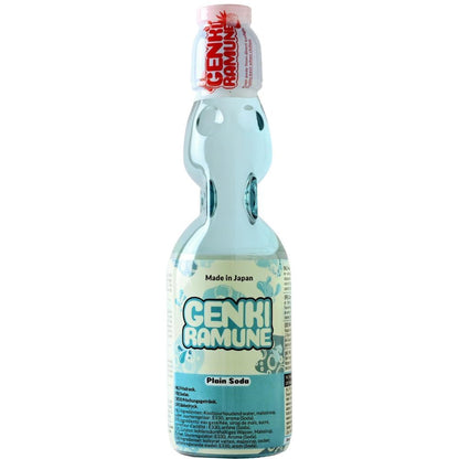 Genki Ramune Limonadenmischung, 6 x 200 ml – Japanische Erfrischungsgetränke | Blaubeere, Erdbeere, Melone, Orange, Ananas, Original | Kohlensäurehaltig, Partygetränk, Limonade | Hergestellt in Japan mit Kajal-Aufkleber