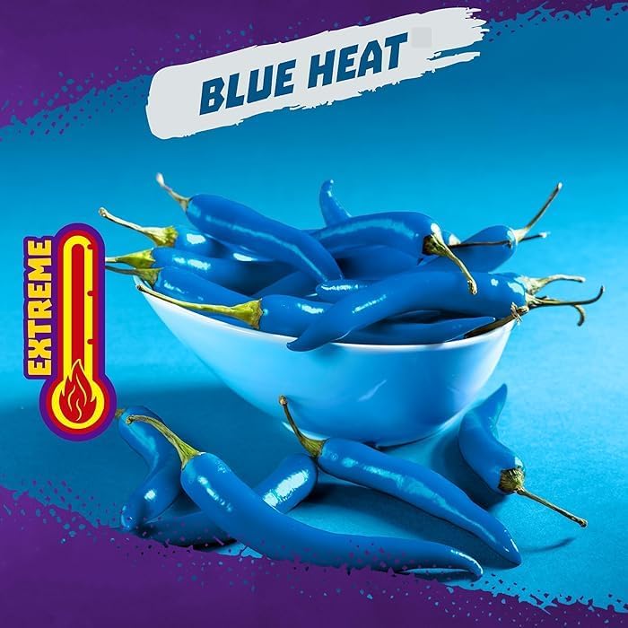 18 x Takis Blue Heat 100 g | Extra scharfe Tortilla Chips mit Chili-Geschmack | Veganer Party-Snack aus Mexiko | Knusprig, würzig & intensiv blau Mit Kajal Sticker