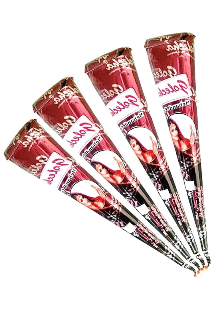 Golecha Natural Mehandi Cones – Auburn Reddish-Brown Henna | 100% Natural, No Chemicals, Halal Certified, Skin-Friendly Temporary Body Art