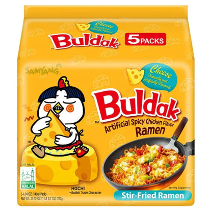 Samyang Buldak Ramen Mix 6 x 5 Stück – Original Koreanische Instant-Nudeln | Feurig Scharf, Würzig & Herzhaft | Schnell zubereitet in nur 5 Minuten | Perfekt für Ramen-Liebhaber met Kajal Sticker