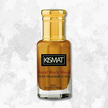 Royal Black Musk Fragrance Oil 6ml - Luxuriöses Unisex Duftöl Alkoholfrei | Langanhaltendes Parfümöl für Männer & Frauen | Perfekt für unterwegs Kompakte mit Kajal