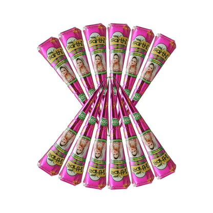 Sarthi 100% Natural Henna Mehendi  6x Paste Cones (Red-Brown) 250 g - No Mixture, No PPD - Skin-friendly & Safe - Perfect for Body Art & Traditional Designs