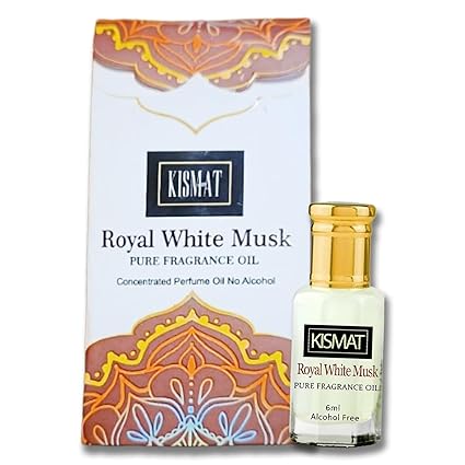 Kajal Royal White Musk Fragrance Oil Alcohol Free Musk Perfume Oil for Men and Women Suitable for Daily Use and Special Occasions 6ml