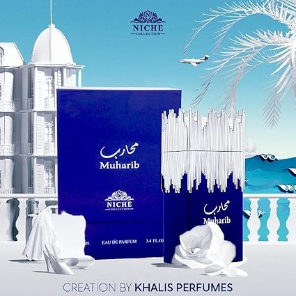 Muharib Niche Collection Eau de Parfum 100 ml - Citrus Spicy Men's Fragrance with Bergamot, Apple, Pineapple & Patchouli | Long-lasting, Masculine Fragrance with Musk Cedar Wood